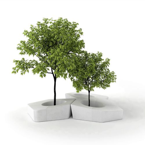 Banc public contemporain - FIVE - THE ITALIAN LAB SRL - en béton à haute performance / avec jardinière intégrée