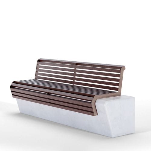 Banc public contemporain - FLAT 1 - RECY - THE ITALIAN LAB SRL - en acier / en plastique recyclé / avec dossier