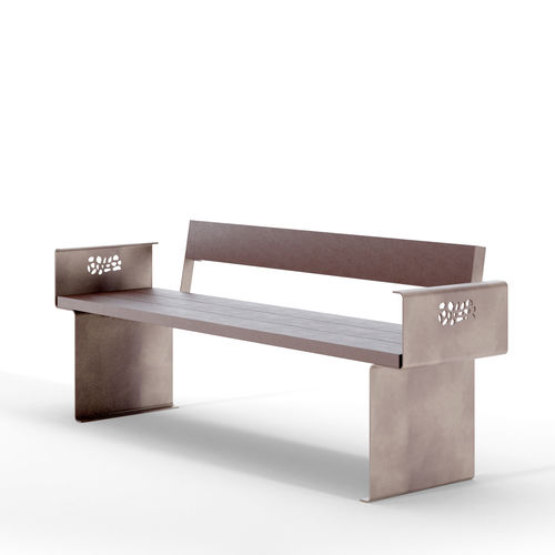 Banc public contemporain - CLAPS RECY - THE ITALIAN LAB SRL - en acier galvanisé / en plastique recyclé / avec dossier