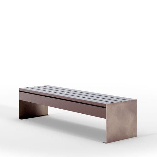 Banc public contemporain - ETIC SEAT RECY - THE ITALIAN LAB SRL - en tôle d'acier / en plastique recyclé / sans dossier