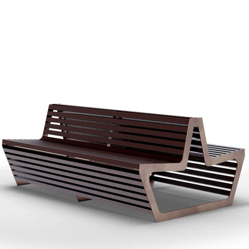 Banc public contemporain - WOODY TWINS RECY - THE ITALIAN LAB SRL - en acier / en acier inoxydable / en plastique recyclé