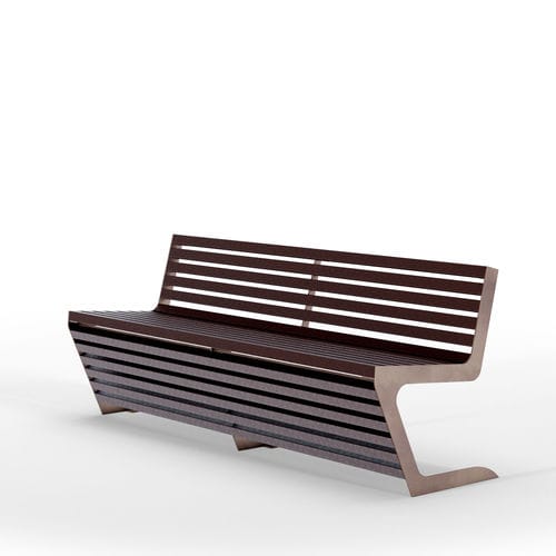Banc public contemporain - WOODY RECY - THE ITALIAN LAB SRL - en acier galvanisé / en acier inoxydable / en plastique recyclé