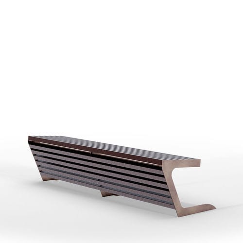 Banc public contemporain - WOODY seat RECY - THE ITALIAN LAB SRL - en acier / en acier inoxydable / en plastique recyclé