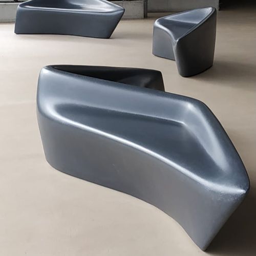 Banc public design original - CL BENCH - THE ITALIAN LAB SRL - en béton / avec dossier / à double assise