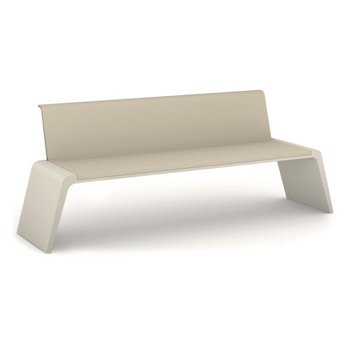 Banc public contemporain - LEATHER - THE ITALIAN LAB - en béton à haute performance / avec dossier / sans accoudoirs