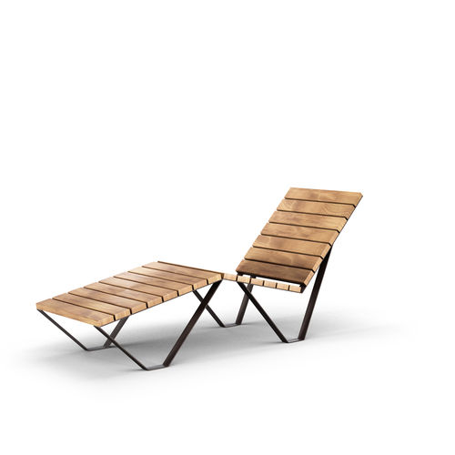 Bain de soleil contemporain - EASY EVO - THE ITALIAN LAB - en bois exotique / en tôle d'acier / urbain