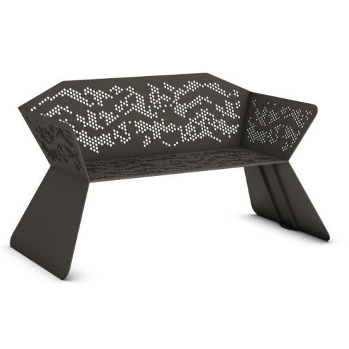 Banc public contemporain - EGO D - THE ITALIAN LAB - en acier galvanisé / en acier à revêtement par poudre / avec dossier