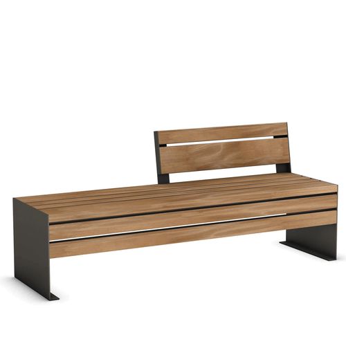 Banc public contemporain - ETIC 1 - THE ITALIAN LAB SRL - en bois exotique / en tôle d'acier / avec dossier