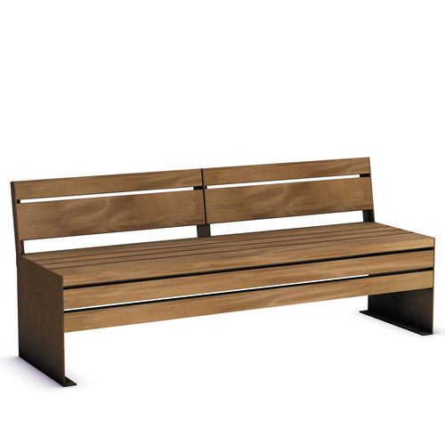 Banc public contemporain - ETIC 2 - THE ITALIAN LAB SRL - en bois exotique / en tôle d'acier / avec dossier