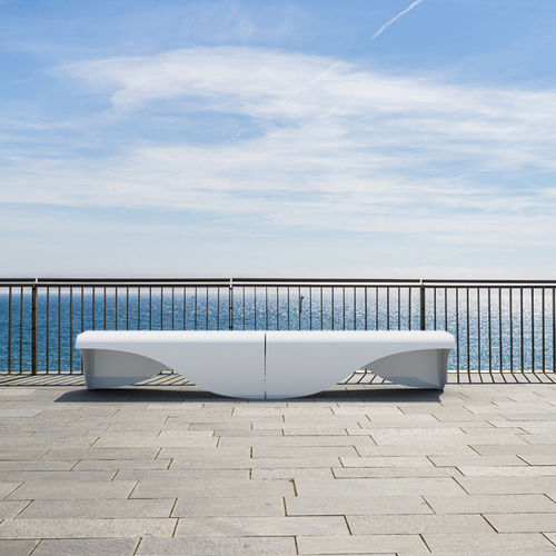 Banc public contemporain - ONDA 2.2 MT - THE ITALIAN LAB SRL - en tôle d'acier / sans dossier / sans accoudoirs