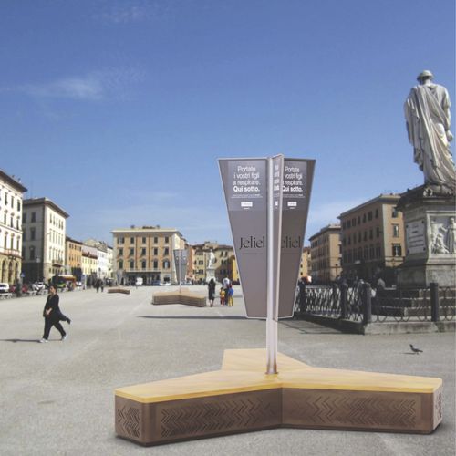 Banc public contemporain - CHARM THE BREATH - THE ITALIAN LAB SRL - en bois / en béton à haute performance / sans dossier