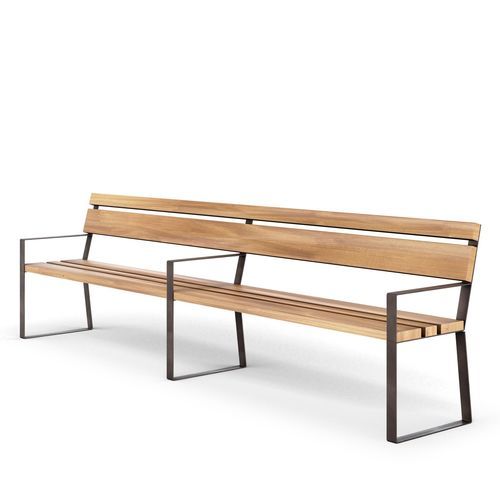 Banc public contemporain - EASY EVO 3.0 - THE ITALIAN LAB SRL - en bois / en acier / avec dossier
