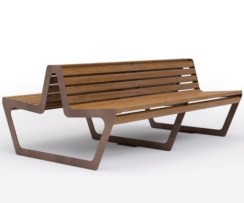 Banc public contemporain - WOODY TWINS - THE ITALIAN LAB SRL - en bois composite / en acier / WPC