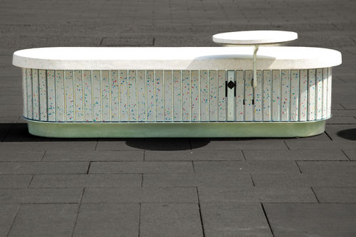 Banc public contemporain - LUXURY - THE ITALIAN LAB SRL - en béton / en tôle d'acier / en plastique recyclé