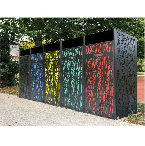 Poubelle publique - COVER BIN LINES - THE ITALIAN LAB - en tôle d'acier / de tri sélectif / d'extérieur