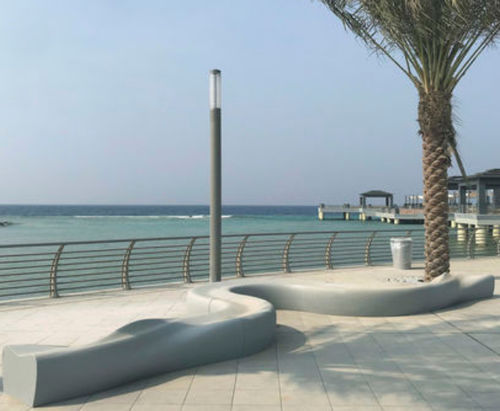 Banc public contemporain - DUNE CURVE - THE ITALIAN LAB SRL - en béton à haute performance / sans dossier / sans accoudoirs