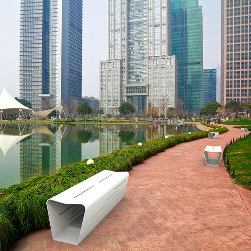 Banc public contemporain - MAC - THE ITALIAN LAB SRL - en tôle d'acier / sans dossier / sans accoudoirs