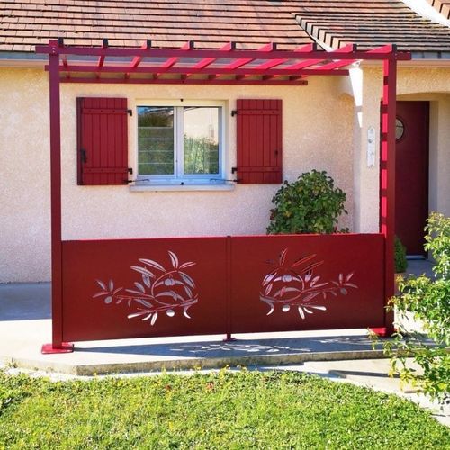 Pergola autoportée - Ambellya - GYT - adossée / en aluminium thermolaqué / à lames orientables