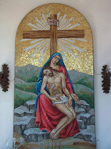 Mosaïque en verre - PIETA DONA - Vincenzo Greco - polie / d'intérieur / d'extérieur