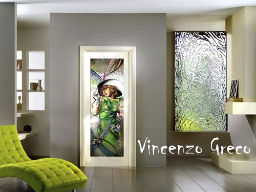 Fenêtre en métal - TAMARA LEMPICKA - Vincenzo Greco - fixe / à vitrail