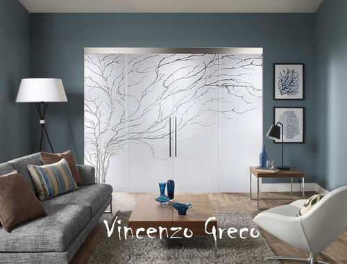 Porte d'intérieur - Vincenzo Greco - en verre / coulissante / vitrée