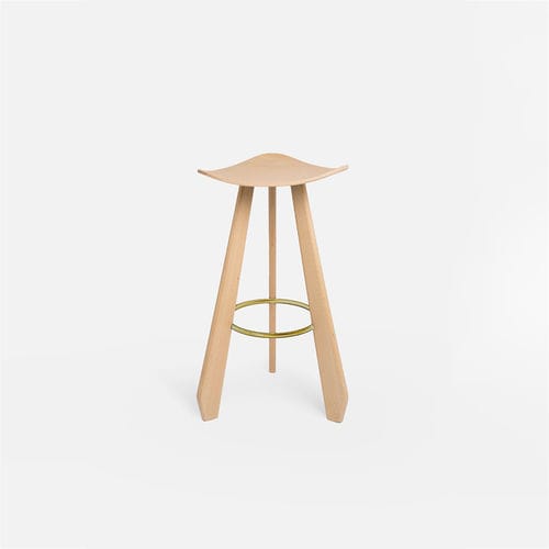 Tabouret de bar contemporain - THE THIRD - DANTE - Goods and Bads - en cuir / en contreplaqué / en bois massif