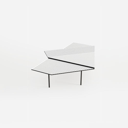 Table d'appoint design minimaliste - PINSTRIPE - DANTE - Goods and Bads - en contreplaqué / avec piètement en acier / plate