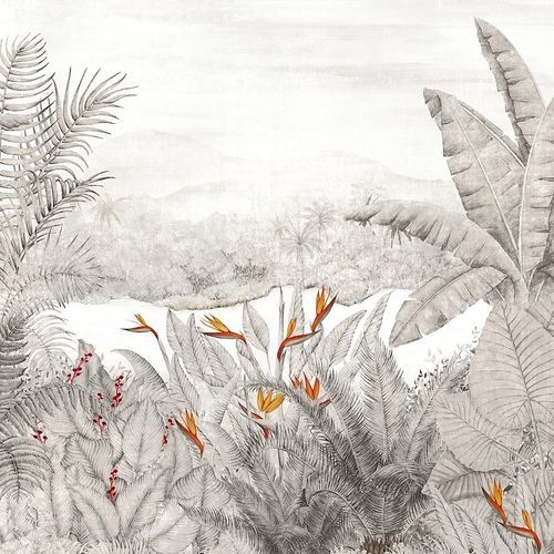 Papier peint contemporain - RAINFOREST NIGHT - Masureel Distribution BVBA - en vinyle / à motif floral / panoramique