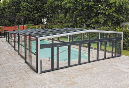 Abri de piscine haut - ATLAS - Gullberg & Jansson AB - en aluminium / motorisé