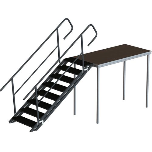 Escalier d'accès droit - 842 series - Mott Mobile Systeme GmbH &Co. KG - à marches en composite / structure en acier galvanisé / professionnel