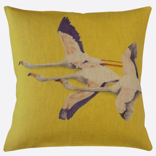 Coussin carré - FLAMINGO - Maison Lévy - rectangulaire / à motif animalier / en tissu