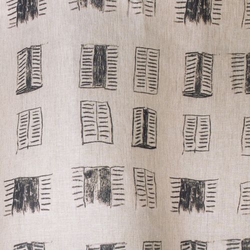 Tissu pour rideaux - FENÊTRE SUR COUR - Maison Lévy - à motif / en lin / imprimé