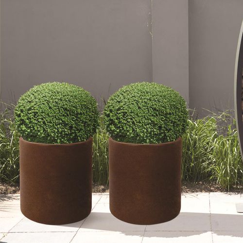 Pot de jardin en acier corten - Lantia - Terra Group - rond / résistant aux UV / résidentiel