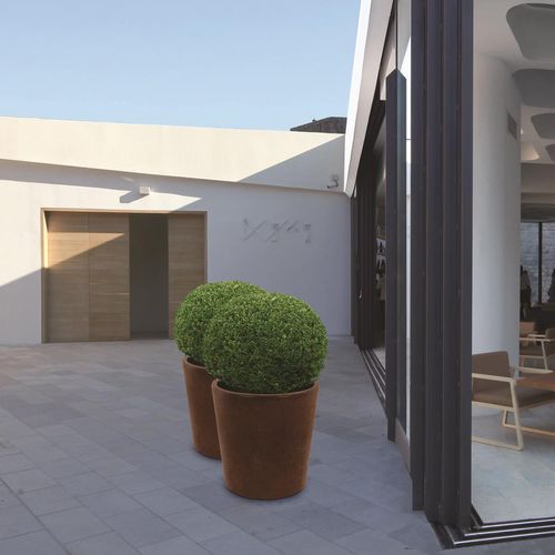 Pot de jardin en acier corten - Manea - Terra Group - rond / résistant aux UV / résidentiel