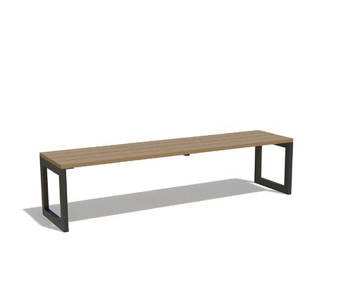 Banc public contemporain - Urbana L - Terra Group - en bois / en acier / sans dossier