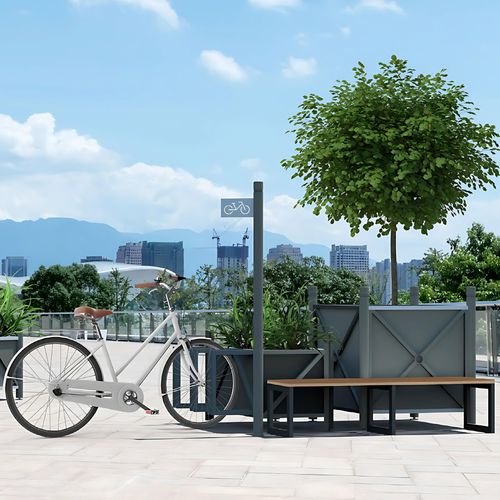 Range-vélo au sol - Urbana Set 3  - Terra Group - avec jardinière intégrée / pour espace public / pour les zones urbaines