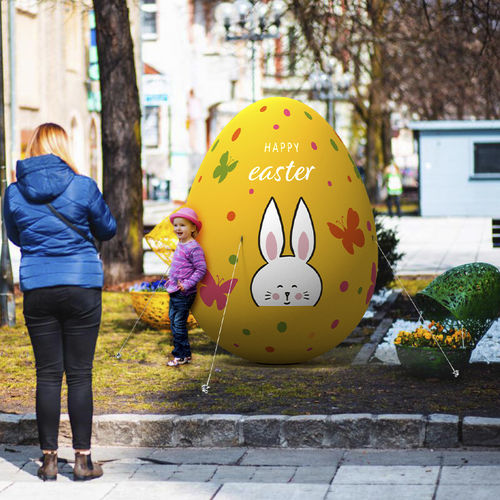 Sculpture décoration de Pâques - Printed inflatable Easter egg 1 - Terra Group - en polyester / au sol / d'extérieur