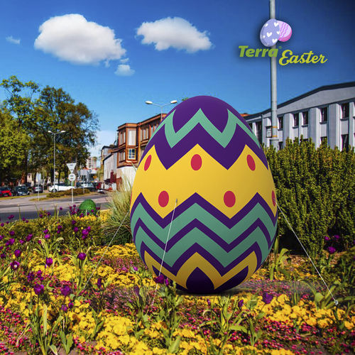 Sculpture décoration de Pâques - Printed inflatable Easter egg 2 - Terra Group - en polyester / d'extérieur / au sol
