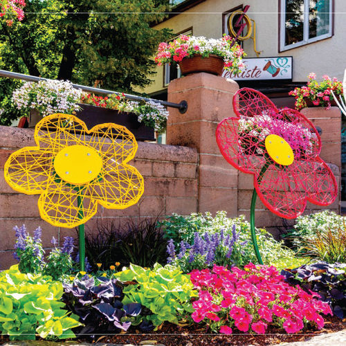 Sculpture en fibre de verre - FLOWER 2D - Terra Group - d'extérieur / de jardin / au sol