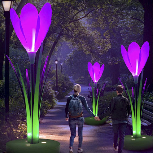 Sculpture d'extérieur - 3D Crocus - Terra Group - de jardin / lumineuse / au sol