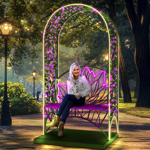 Pergola autoportée - 3D - Terra Group - en métal peint / cintrée / avec éclairage LED intégré