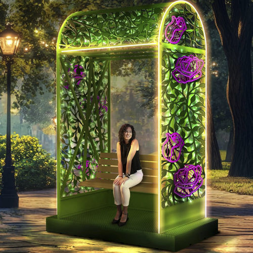 Pergola autoportée - 3D GARDEN - Terra Group - en métal / cintrée / avec éclairage LED intégré