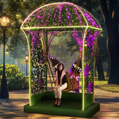 Pergola autoportée - 3D ARBOR - Terra Group - en métal peint / cintrée / avec éclairage LED intégré