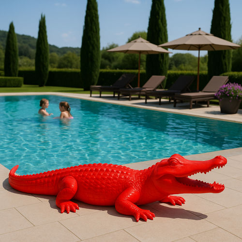 Sculpture en fibre de verre - CROCODILE - Terra Group - d'extérieur / de jardin / à poser