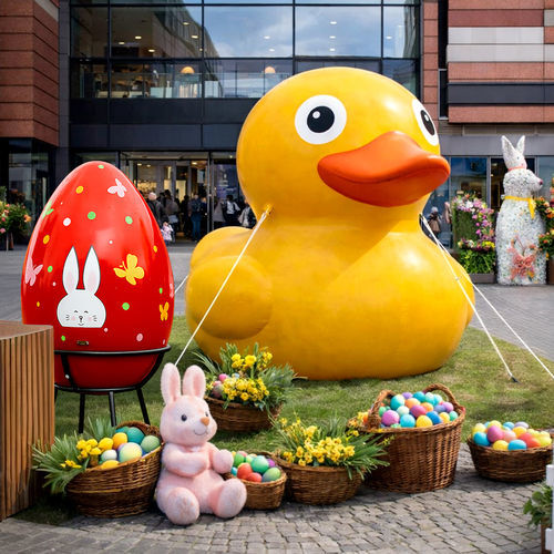 Sculpture décoration de Pâques - INFLATABLE FIGURE DUCK XXL - Terra Group - en polyester / d'extérieur / au sol