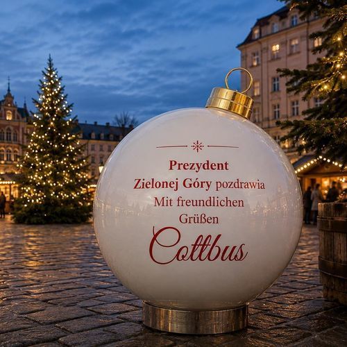Décoration de Noël en fibre de verre - PERSONALIZED XXL CHRISTMAS BAUBLE - Terra Group - pour espace public / pour commerce / étanche