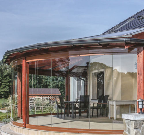 Véranda autoportée - GOLENIÓW - Copal - en verre / pour bâtiment / tout verre