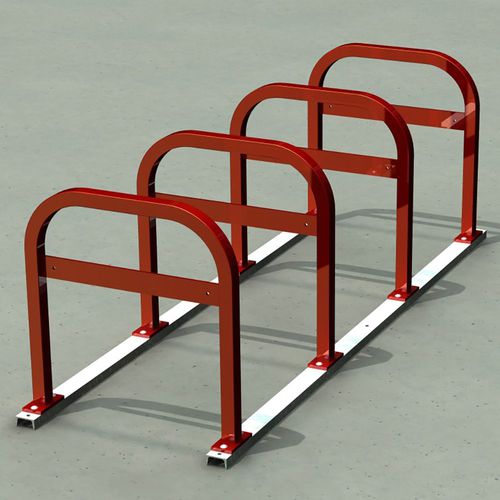 Range-vélo au sol - SQUARE U ON RAILS - Madrax - sécurisé / pour espace public / en acier galvanisé