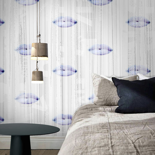 Papier peint contemporain - KISS ME - N.O.W. Edizioni - panoramique / aspect tissu / blanc