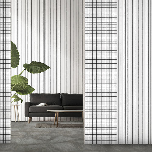 Papier peint contemporain - TRAME - N.O.W. Edizioni - à rayures / à carreaux / blanc